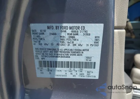 2008 Ford Escape Hybrid из США, поврежденный, VIN 1FMCU59H48KB09466